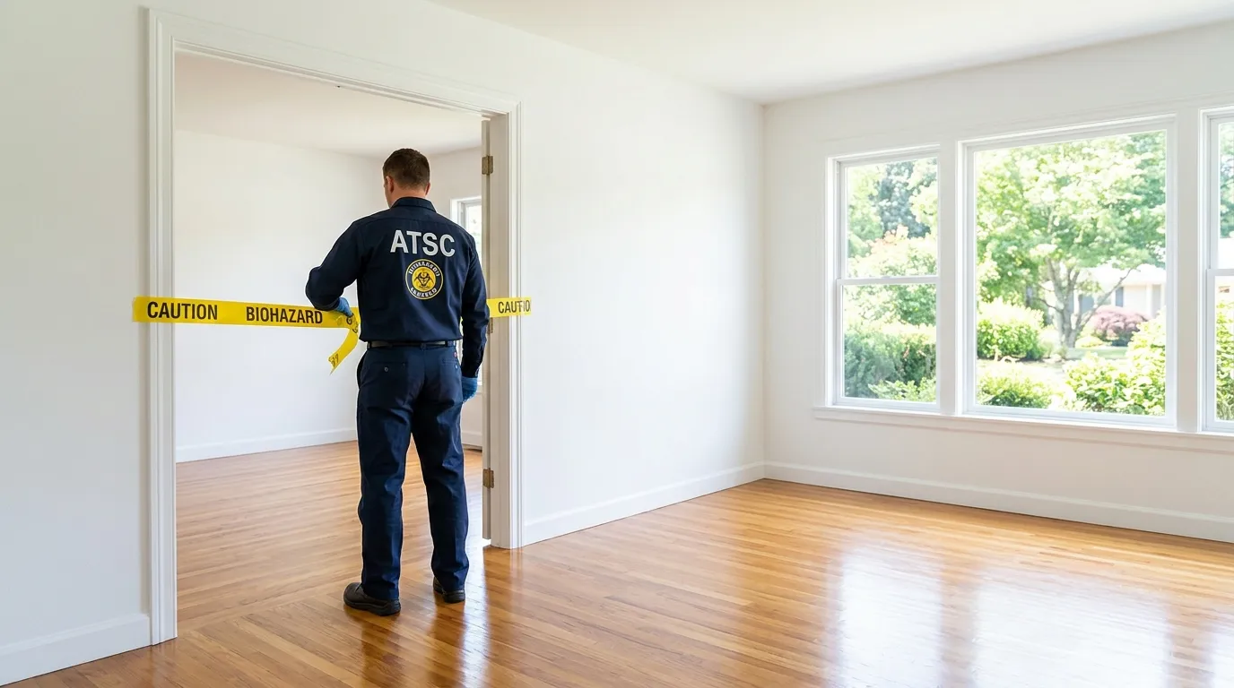 Certified biohazard cleanup crew performing Decomposition Cleanup in Longmeadow